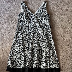 R&K Black and White Patterned Midi Dress